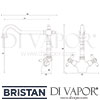 Bristan Colonial Easyfit Sink Mixer Brushed Nickel Kitchen Tap Dimensions